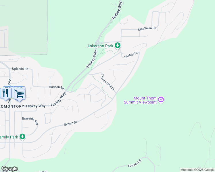 map of restaurants, bars, coffee shops, grocery stores, and more near 5583 Thom Creek Drive in Chilliwack