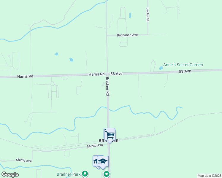 map of restaurants, bars, coffee shops, grocery stores, and more near 5706 Bradner Road in Abbotsford