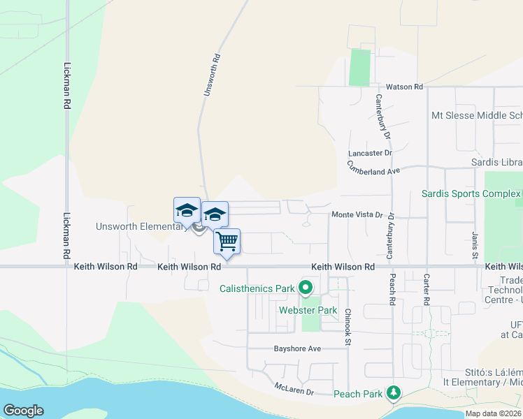 map of restaurants, bars, coffee shops, grocery stores, and more near 44437 Elsie Place in Chilliwack