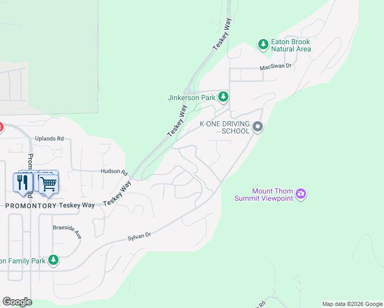 map of restaurants, bars, coffee shops, grocery stores, and more near 5637 Thom Creek Drive in Chilliwack