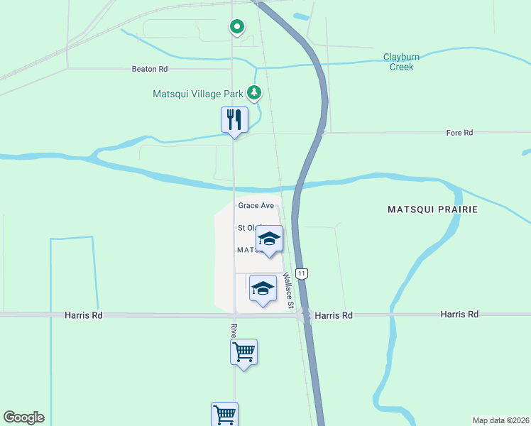 map of restaurants, bars, coffee shops, grocery stores, and more near 33656 Grace Avenue in Abbotsford