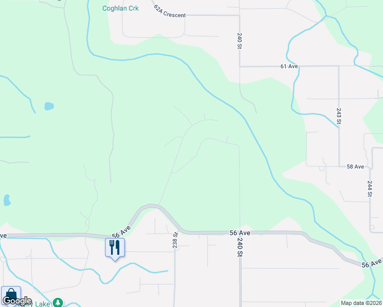 map of restaurants, bars, coffee shops, grocery stores, and more near 23851 58A Avenue in Langley Township