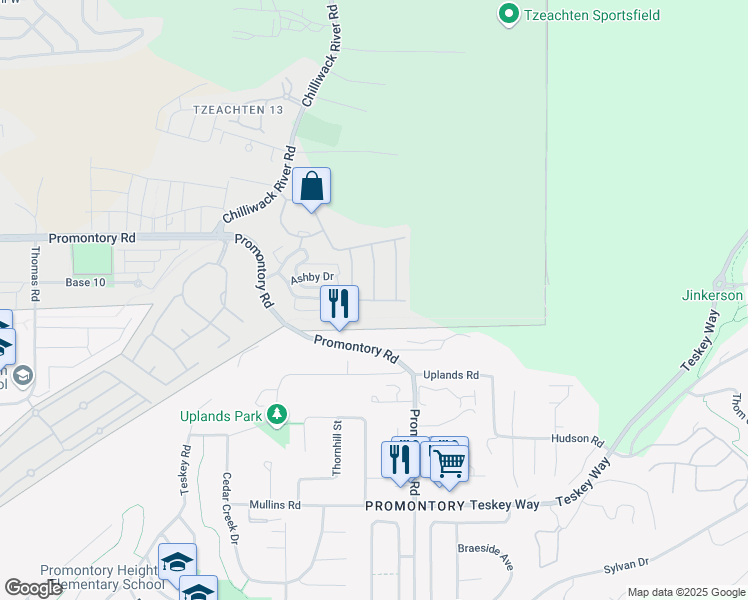map of restaurants, bars, coffee shops, grocery stores, and more near Hearthstone Avenue in Fraser Valley