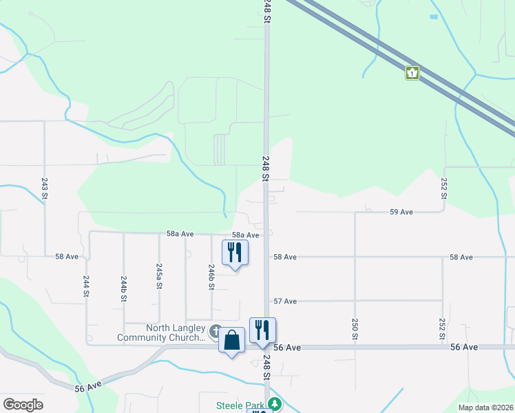 map of restaurants, bars, coffee shops, grocery stores, and more near 24782 59A Avenue in Langley Township