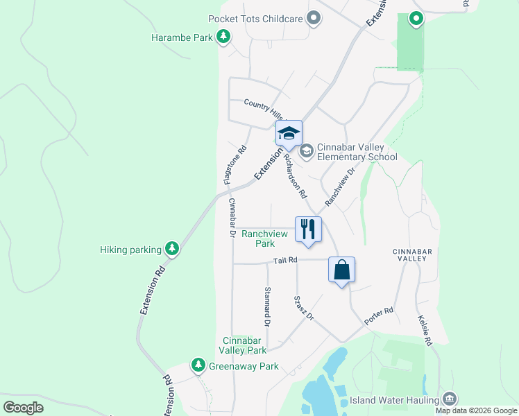 map of restaurants, bars, coffee shops, grocery stores, and more near 22 Tedwin Crescent in Nanaimo