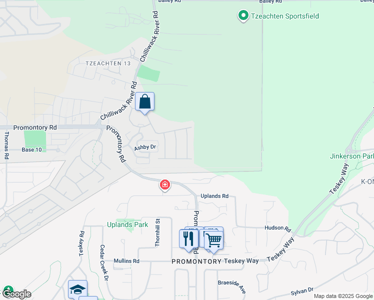 map of restaurants, bars, coffee shops, grocery stores, and more near 5958 Cobblestone Street in Chilliwack