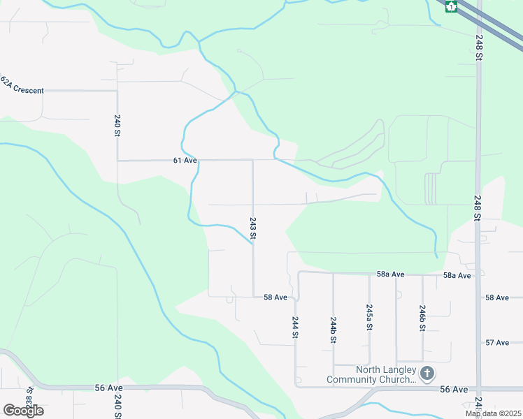 map of restaurants, bars, coffee shops, grocery stores, and more near 5982 243 Street in Langley