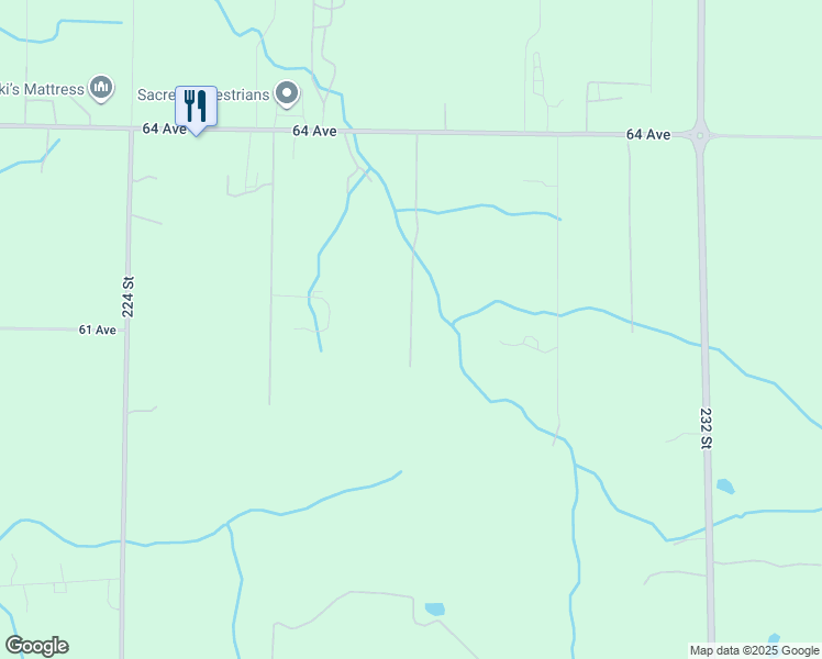 map of restaurants, bars, coffee shops, grocery stores, and more near 6099 228 Street in Langley