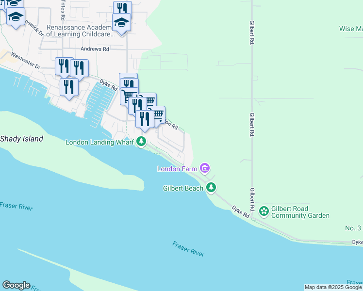 map of restaurants, bars, coffee shops, grocery stores, and more near 6431 Princess Lane in Richmond