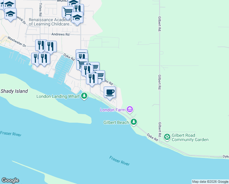 map of restaurants, bars, coffee shops, grocery stores, and more near 6431 Princess Lane in Richmond