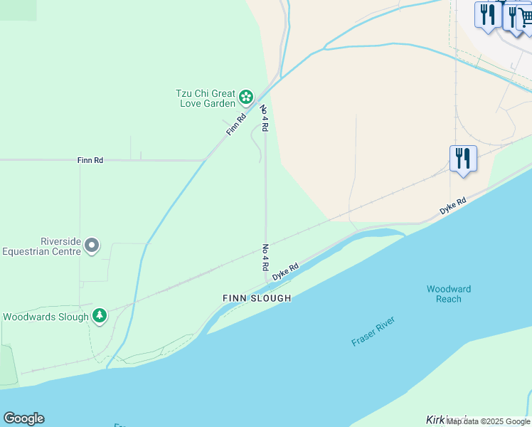 map of restaurants, bars, coffee shops, grocery stores, and more near 13251 No 4 Rd in Richmond