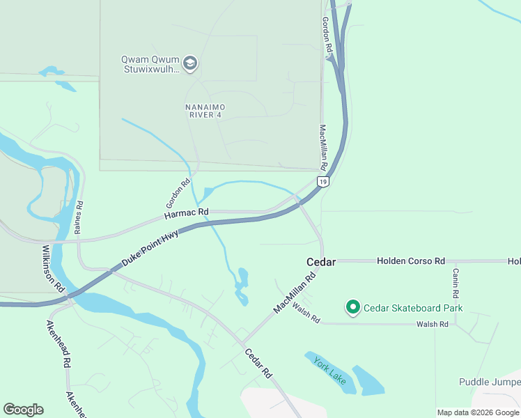map of restaurants, bars, coffee shops, grocery stores, and more near 1930 Harmac Road in Nanaimo