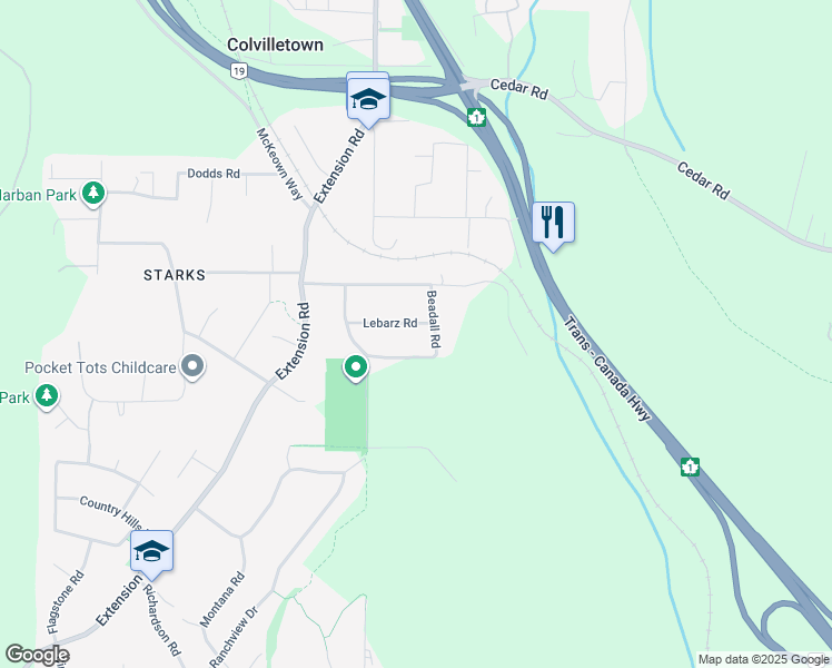 map of restaurants, bars, coffee shops, grocery stores, and more near 31 Lebarz Road in Nanaimo