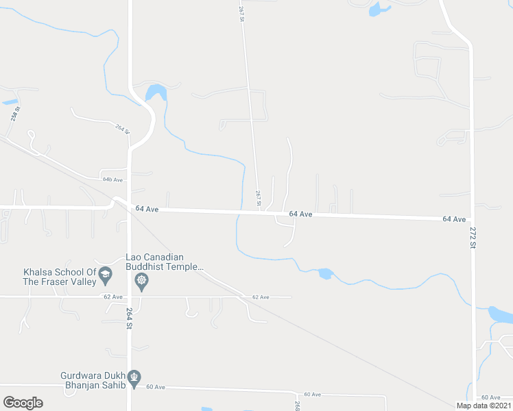 map of restaurants, bars, coffee shops, grocery stores, and more near 6435 267 Street in Langley City
