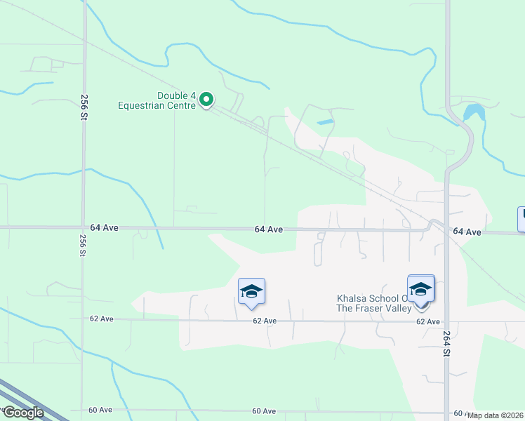 map of restaurants, bars, coffee shops, grocery stores, and more near 6453 260 Street in Langley Township