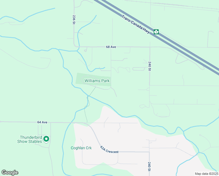map of restaurants, bars, coffee shops, grocery stores, and more near 6587 238 Street in Langley Township