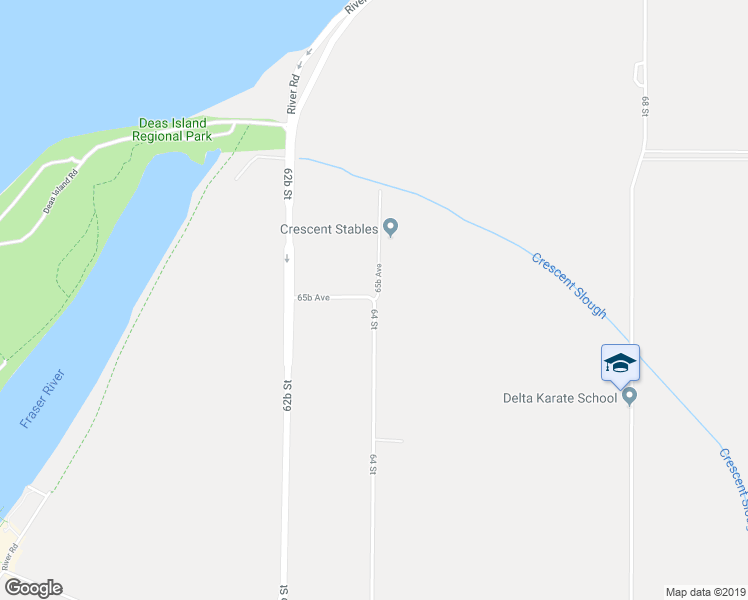 map of restaurants, bars, coffee shops, grocery stores, and more near 12220 64 Street in Delta