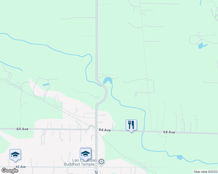 map of restaurants, bars, coffee shops, grocery stores, and more near 6607 264 Street in Langley City