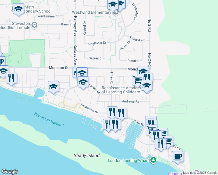 map of restaurants, bars, coffee shops, grocery stores, and more near in Richmond