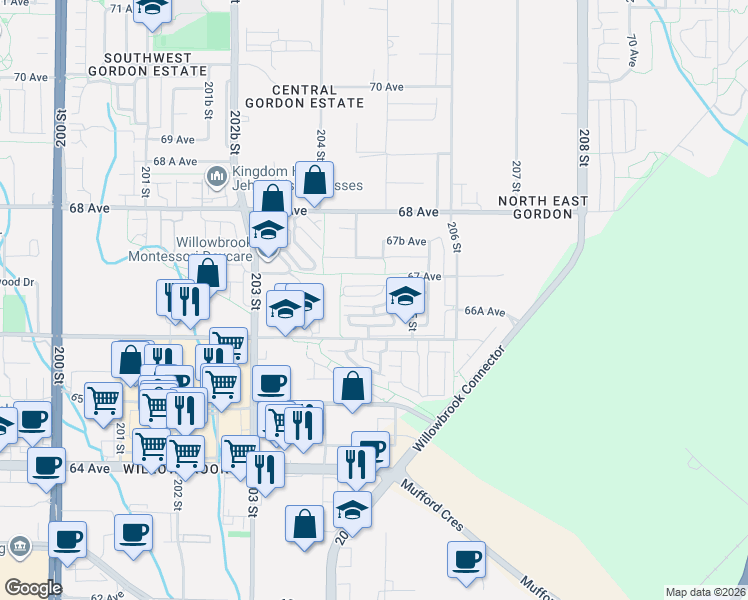 map of restaurants, bars, coffee shops, grocery stores, and more near in Langley