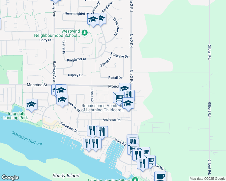 map of restaurants, bars, coffee shops, grocery stores, and more near in Richmond