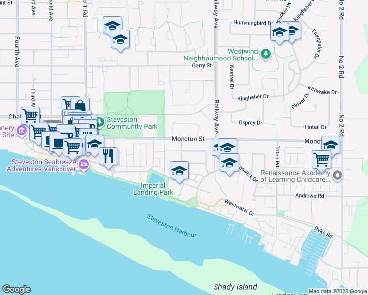 map of restaurants, bars, coffee shops, grocery stores, and more near 12220 Phoenix Drive in Richmond