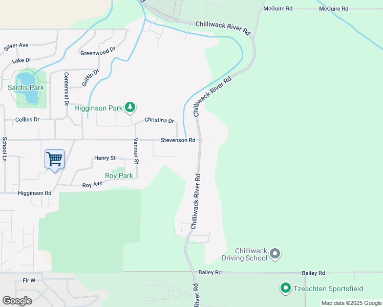 map of restaurants, bars, coffee shops, grocery stores, and more near 6787 Chilliwack River Road in Chilliwack
