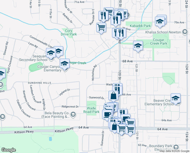 map of restaurants, bars, coffee shops, grocery stores, and more near in Delta