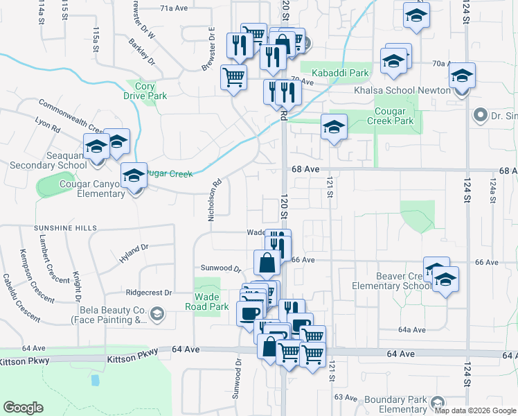 map of restaurants, bars, coffee shops, grocery stores, and more near in Delta