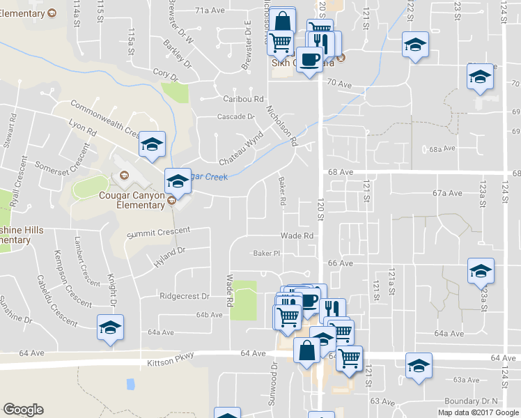 map of restaurants, bars, coffee shops, grocery stores, and more near 11880 Staples Crescent in Delta