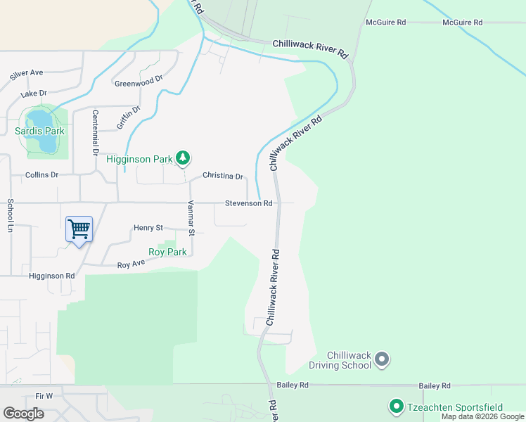 map of restaurants, bars, coffee shops, grocery stores, and more near 46440 Stevenson Road in Chilliwack