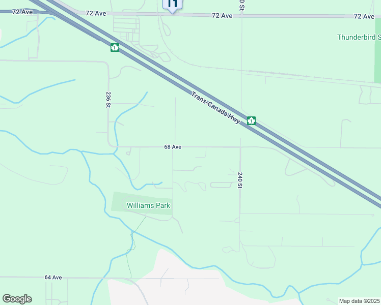 map of restaurants, bars, coffee shops, grocery stores, and more near 23836 68 Avenue in Langley Township