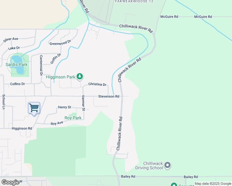 map of restaurants, bars, coffee shops, grocery stores, and more near 46445 Stevenson Road in Chilliwack