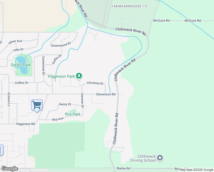 map of restaurants, bars, coffee shops, grocery stores, and more near 46385 Christina Drive in Chilliwack