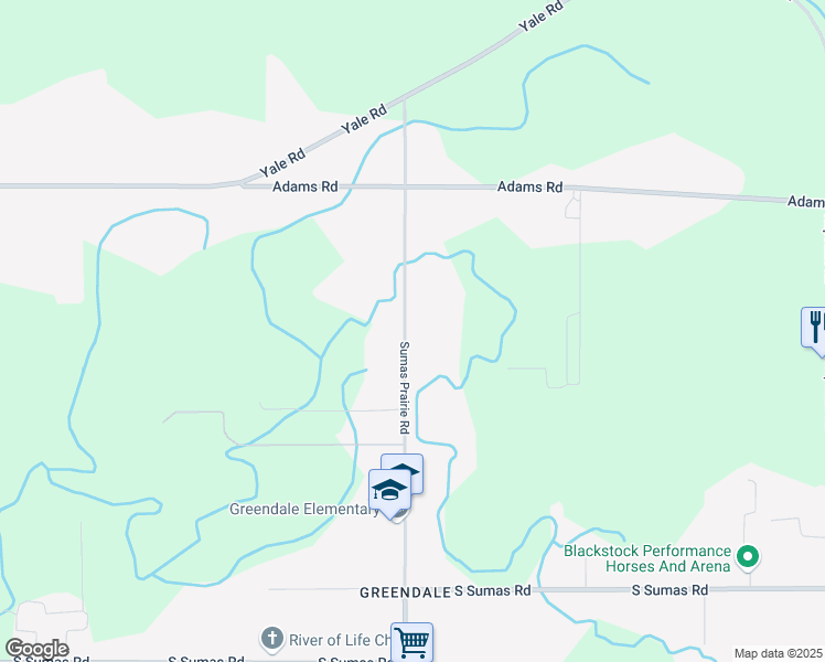 map of restaurants, bars, coffee shops, grocery stores, and more near 6920 Sumas Prairie Road in Chilliwack
