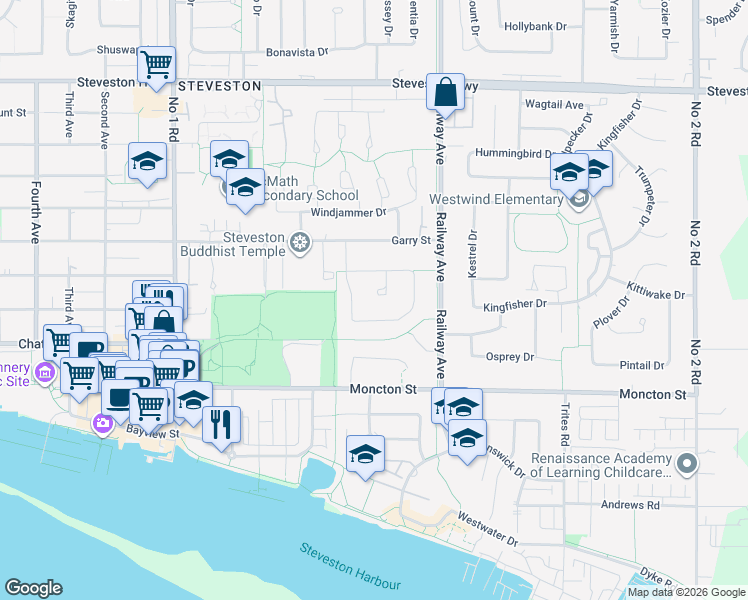 map of restaurants, bars, coffee shops, grocery stores, and more near 11911 Dunavon Place in Richmond