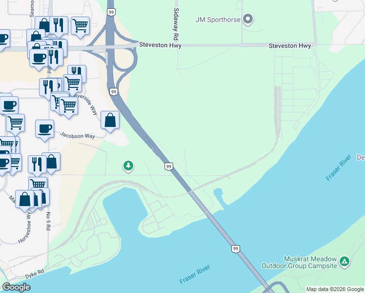 map of restaurants, bars, coffee shops, grocery stores, and more near 12951 Rice Mill Road in Richmond