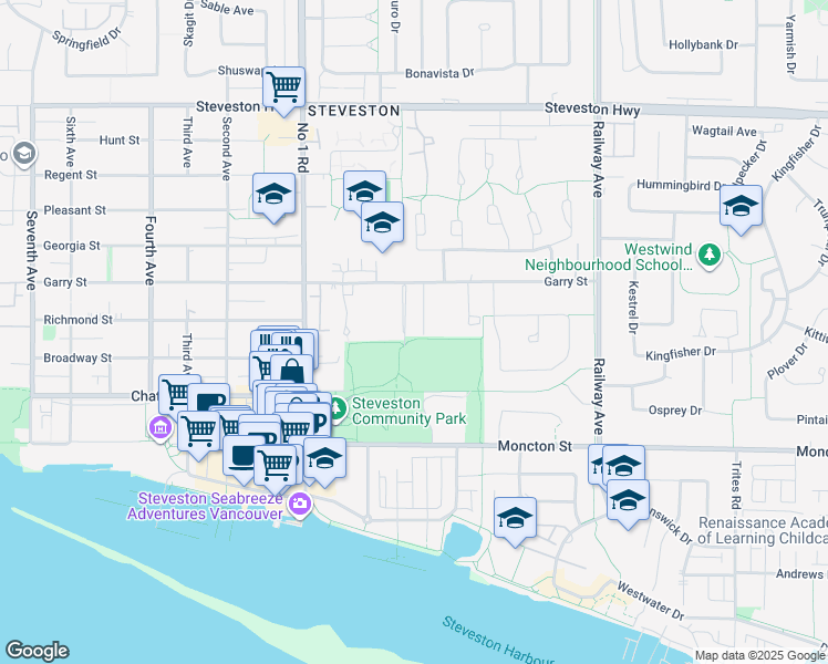 map of restaurants, bars, coffee shops, grocery stores, and more near 11786 Fentiman Place in Richmond