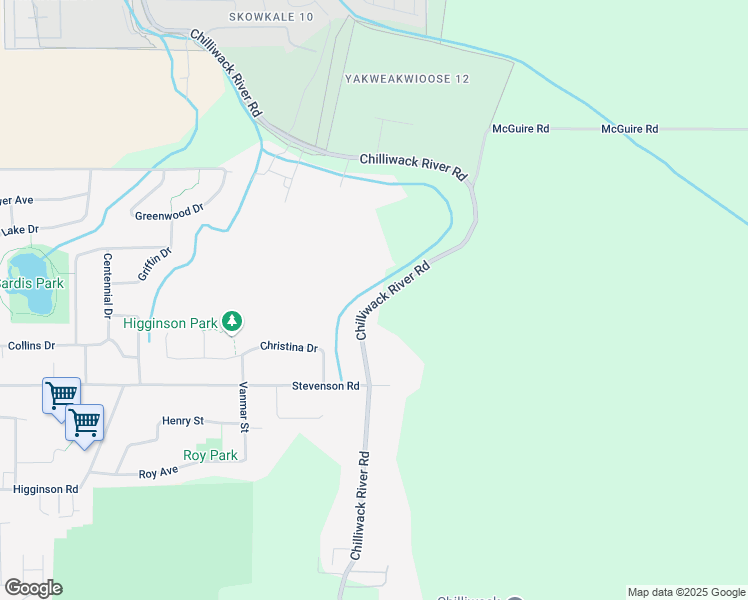 map of restaurants, bars, coffee shops, grocery stores, and more near 6911 Chilliwack River Road in Chilliwack