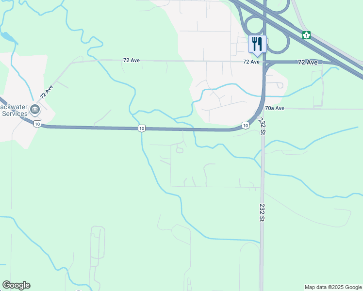 map of restaurants, bars, coffee shops, grocery stores, and more near 22970 British Columbia 10 in Langley Township