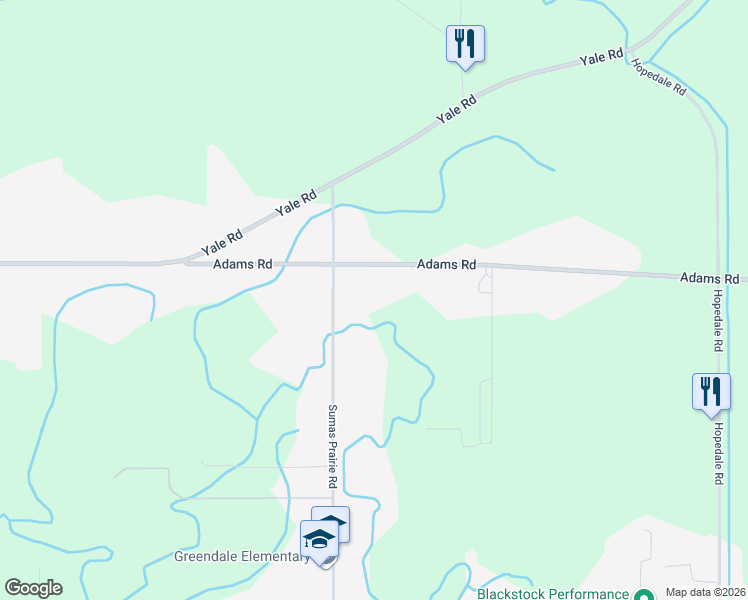 map of restaurants, bars, coffee shops, grocery stores, and more near 42650 Adams Road in Chilliwack