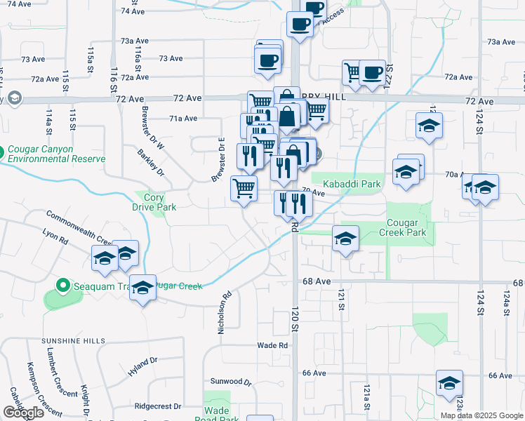 map of restaurants, bars, coffee shops, grocery stores, and more near in Delta