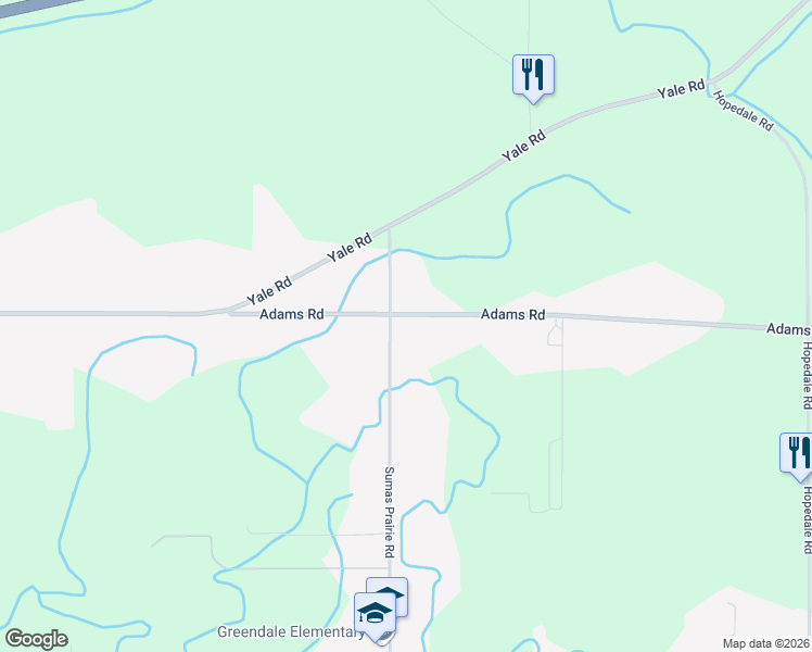 map of restaurants, bars, coffee shops, grocery stores, and more near 42650 Adams Road in Chilliwack