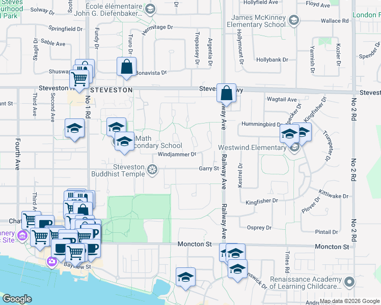 map of restaurants, bars, coffee shops, grocery stores, and more near 11371 Frigate Court in Richmond