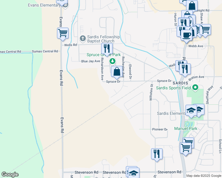 map of restaurants, bars, coffee shops, grocery stores, and more near 45361 Paige Place in Chilliwack