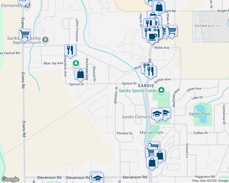 map of restaurants, bars, coffee shops, grocery stores, and more near 7019 Wiltshire Street in Chilliwack