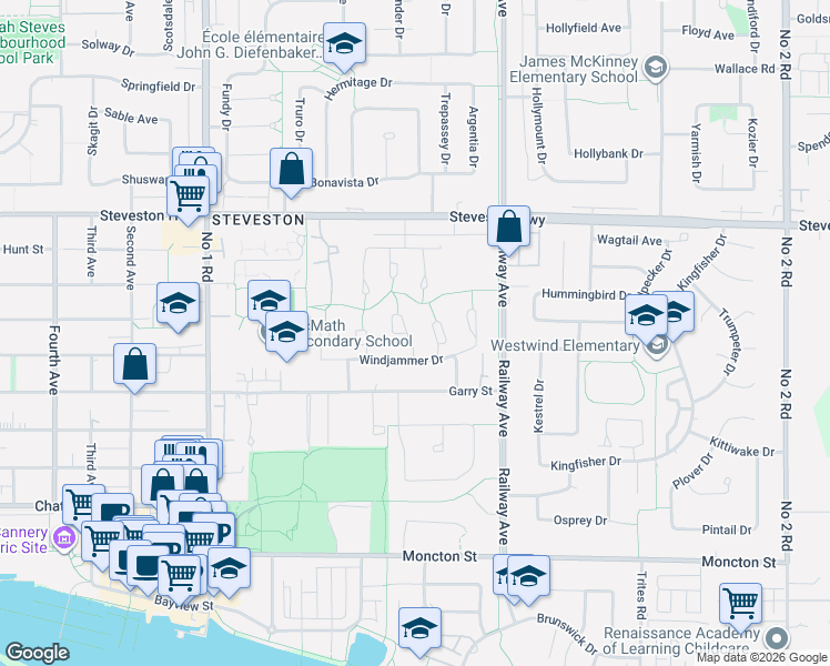 map of restaurants, bars, coffee shops, grocery stores, and more near 11280 Caravel Court in Richmond