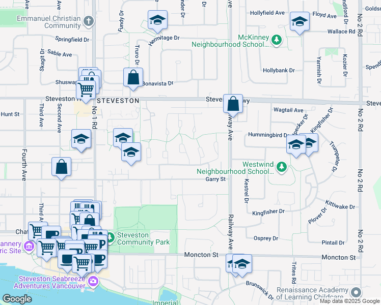 map of restaurants, bars, coffee shops, grocery stores, and more near 11280 Caravel Court in Richmond