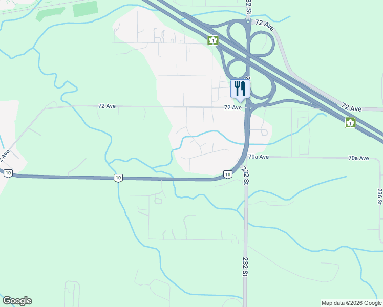 map of restaurants, bars, coffee shops, grocery stores, and more near 23065 70A Avenue in Langley City
