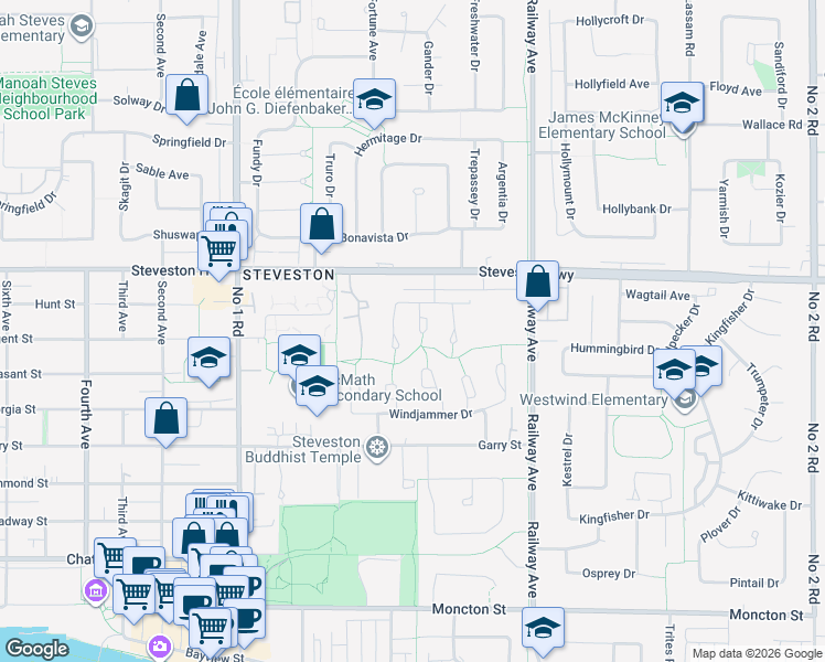 map of restaurants, bars, coffee shops, grocery stores, and more near 11231 Cutter Place in Richmond